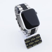 Bandmeister® Armband 3-Segment Edelstahl Business silver-black für Apple Watch 38/40/41mm