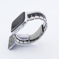 Bandmeister® Armband 3-Segment Edelstahl Business silver-black für Apple Watch 38/40/41mm