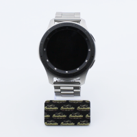 Bandmeister® Armband 3-Segment Edelstahl Business mit Bandmeister-Logo silver für Federsteg Uhr 20mm