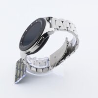 Bandmeister® Armband 3-Segment Edelstahl Business mit Bandmeister-Logo silver für Federsteg Uhr 22mm