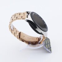 Bandmeister® Armband 3-Segment Edelstahl Business mit Bandmeister-Logo rose gold für Federsteg Uhr 20mm