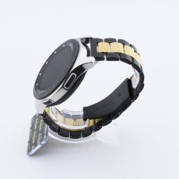 Bandmeister® Armband 3-Segment Edelstahl Business mit Bandmeister-Logo black-gold für Federsteg Uhr 20mm