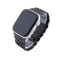 Bandmeister® Armband 7-Segment Edelstahl Enterprise black für Apple Watch 42/44/45mm