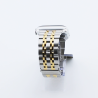 Bandmeister® Armband 7-Segment Edelstahl Enterprise silver-gold für Apple Watch 38/40/41mm