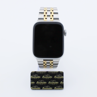 Bandmeister® Armband 7-Segment Edelstahl Enterprise silver-gold für Apple Watch 42/44/45mm