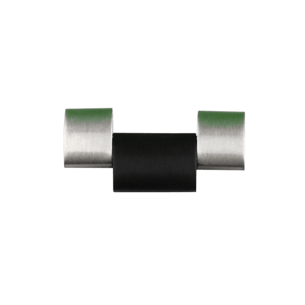 Bandmeister® Einzelglied silver-black für Original Bandmeister® 3-Segment Edelstahl-Gliederband für Federsteg Uhr