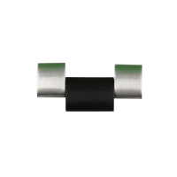 Bandmeister® Einzelglied silver-black für Original Bandmeister® 3-Segment Edelstahl-Gliederband für Federsteg Uhr 20mm