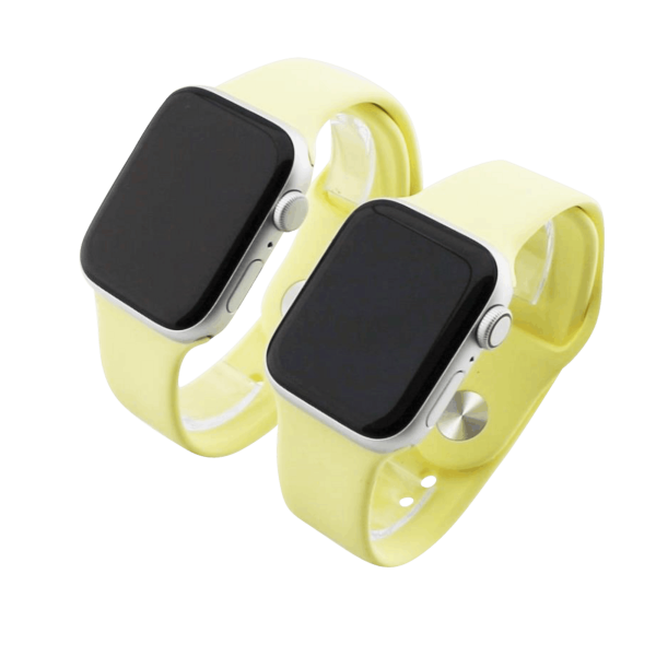 Bandmeister® Armband Silikon für Apple Watch lemon yellow S/M 42/44/45/49mm