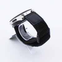 Bandmeister® Armband Klettverschluss black nato strap für Federsteg Uhr 22mm