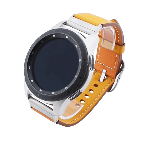 Bandmeister® Armband Echtleder Wendeband yellow-orange für Federsteg Uhr 22mm
