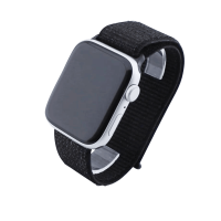 Bandmeister® Armband Flausch Klettverschluss für Apple Watch original black 42/44/45/49mm