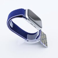 Bandmeister® Armband Flausch Klettverschluss für Apple Watch midnight blue - black 42/44/45/49mm