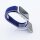 Bandmeister® Armband Flausch Klettverschluss für Apple Watch midnight blue - black 42/44/45/49mm