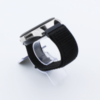 Bandmeister® Armband Flausch Klettverschluss dark black für Federsteg Uhr 20mm