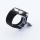 Bandmeister® Armband Flausch Klettverschluss dark black für Federsteg Uhr 22mm