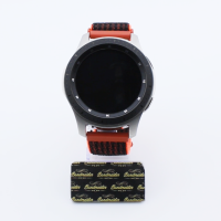 Bandmeister® Armband Flausch Klettverschluss red black für Federsteg Uhr 20mm