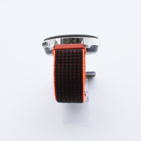 Bandmeister® Armband Flausch Klettverschluss red black für Federsteg Uhr 20mm