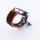 Bandmeister® Armband Flausch Klettverschluss red black für Federsteg Uhr 22mm