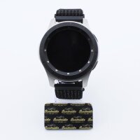Bandmeister® Armband Flausch Klettverschluss black white für Federsteg Uhr 20mm