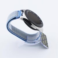 Bandmeister® Armband Flausch Klettverschluss tahoe blue für Federsteg Uhr 22mm