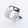 Bandmeister® Armband Flausch Klettverschluss white rainbow für Federsteg Uhr 20mm