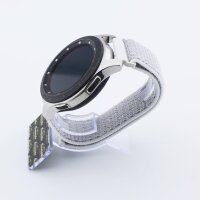 Bandmeister® Armband Flausch Klettverschluss summit white für Federsteg Uhr 22mm
