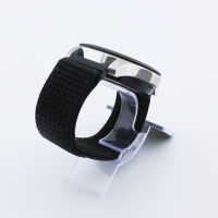 Bandmeister® Armband Flausch Klettverschluss reflective black für Federsteg Uhr 20mm