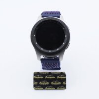 Bandmeister® Armband Flausch Klettverschluss indigo für Federsteg Uhr 22mm