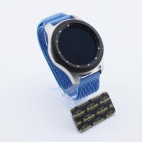Bandmeister® Armband Flausch Klettverschluss cape blue für Federsteg Uhr 20mm