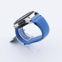 Bandmeister® Armband Flausch Klettverschluss cape blue für Federsteg Uhr 22mm