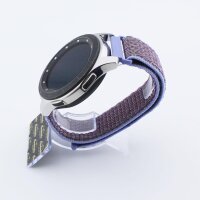Bandmeister® Armband Flausch Klettverschluss lilac für Federsteg Uhr 22mm