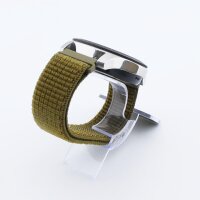 Bandmeister® Armband Flausch Klettverschluss olive flak für Federsteg Uhr 20mm