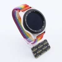 Bandmeister® Armband Flausch Klettverschluss rainbow für Federsteg Uhr 22mm