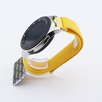 Bandmeister® Armband Flausch Klettverschluss light yellow für Federsteg Uhr 20mm