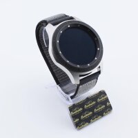 Bandmeister® Armband Flausch Klettverschluss iron ash für Federsteg Uhr 20mm