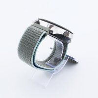 Bandmeister® Armband Flausch Klettverschluss khaki für Federsteg Uhr 22mm