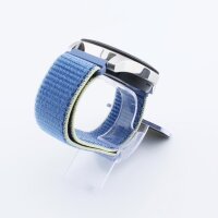 Bandmeister® Armband Flausch Klettverschluss ice blue für Federsteg Uhr 20mm