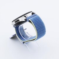 Bandmeister® Armband Flausch Klettverschluss ice blue für Federsteg Uhr 22mm