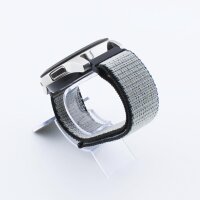 Bandmeister® Armband Flausch Klettverschluss heart blue für Federsteg Uhr 20mm
