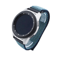 Bandmeister® Armband Flausch Klettverschluss dark indigo blue für Federsteg Uhr 22mm