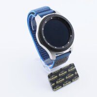 Bandmeister® Armband Flausch Klettverschluss sea blue für Federsteg Uhr 20mm