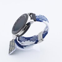 Bandmeister® Armband Flex Braided Loop z-blue-white für Federsteg Uhr 20mm