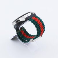 Bandmeister® Armband Flex Braided Loop green-red für Federsteg Uhr 22mm
