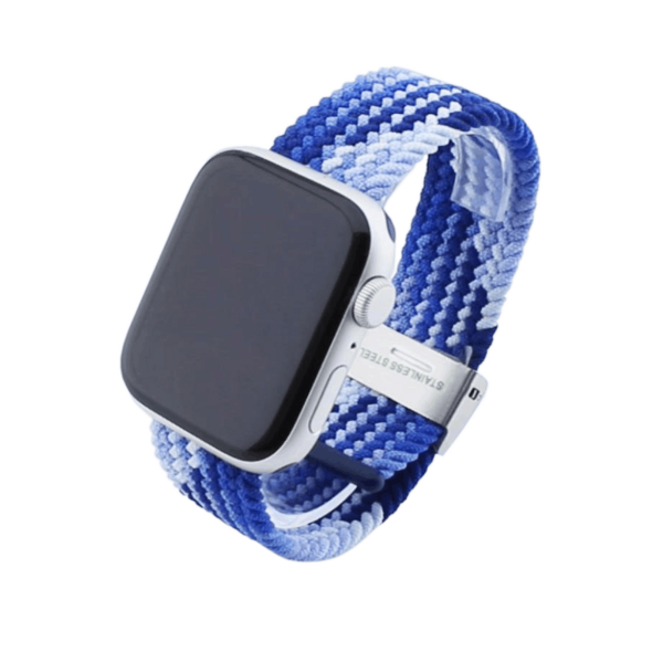 Bandmeister® Armband Flex Braided Loop blue with white für Apple Watch 38/40/41mm