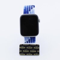 Bandmeister® Armband Flex Braided Loop blue with white für Apple Watch 42/44/45mm