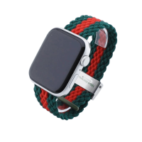Bandmeister® Armband Flex Braided Loop green-red für Apple Watch 42/44/45mm