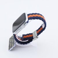 Bandmeister® Armband Flex Braided Loop blue-orange für Apple Watch 42/44/45mm