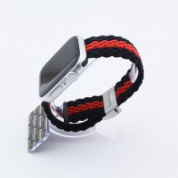 Bandmeister® Armband Flex Braided Loop black-red für Apple Watch 38/40/41mm