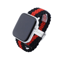 Bandmeister® Armband Flex Braided Loop black-red...
