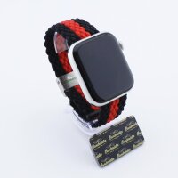 Bandmeister® Armband Flex Braided Loop black-red für Apple Watch 42/44/45mm